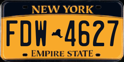 NY license plate FDW4627