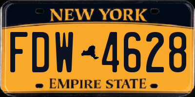 NY license plate FDW4628