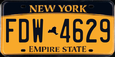 NY license plate FDW4629