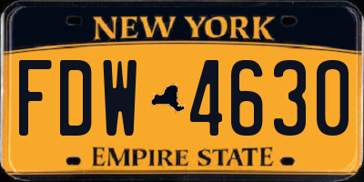 NY license plate FDW4630
