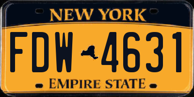 NY license plate FDW4631