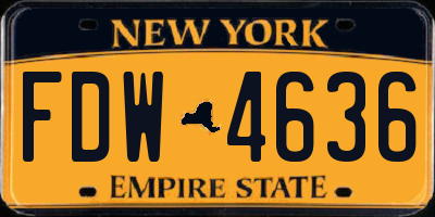 NY license plate FDW4636