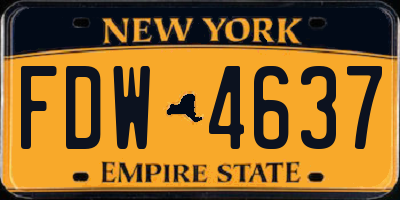 NY license plate FDW4637