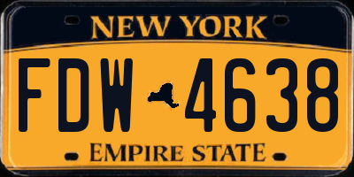 NY license plate FDW4638