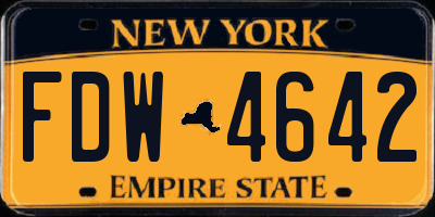 NY license plate FDW4642