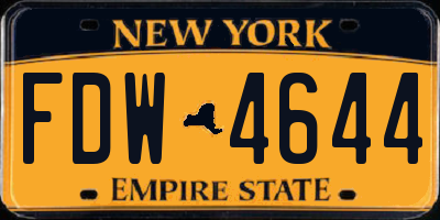 NY license plate FDW4644