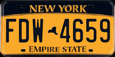 NY license plate FDW4659