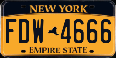NY license plate FDW4666