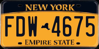 NY license plate FDW4675