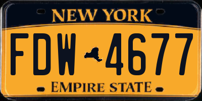 NY license plate FDW4677