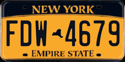 NY license plate FDW4679