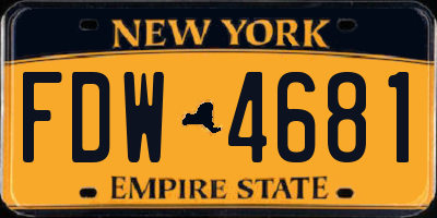 NY license plate FDW4681