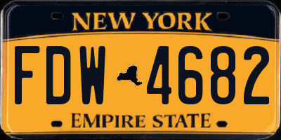 NY license plate FDW4682