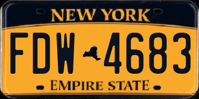 NY license plate FDW4683
