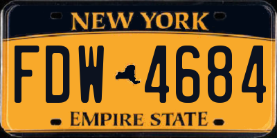 NY license plate FDW4684