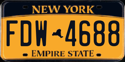 NY license plate FDW4688