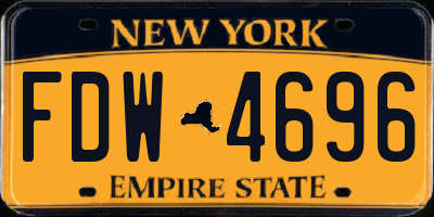 NY license plate FDW4696