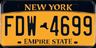 NY license plate FDW4699