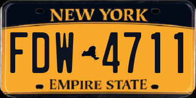 NY license plate FDW4711