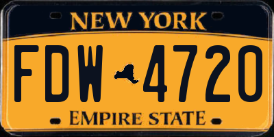 NY license plate FDW4720