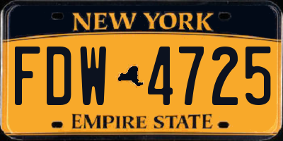 NY license plate FDW4725