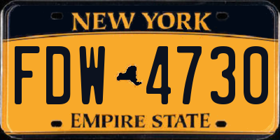 NY license plate FDW4730