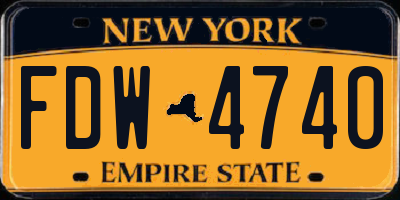NY license plate FDW4740