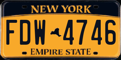 NY license plate FDW4746