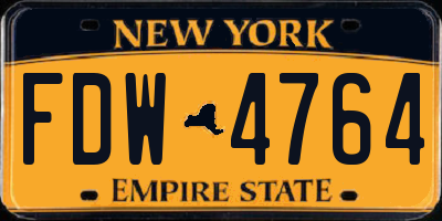NY license plate FDW4764