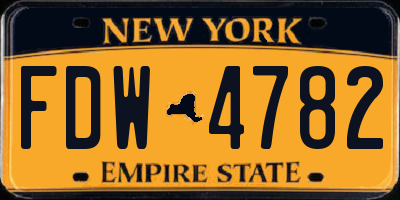 NY license plate FDW4782