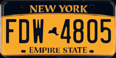 NY license plate FDW4805