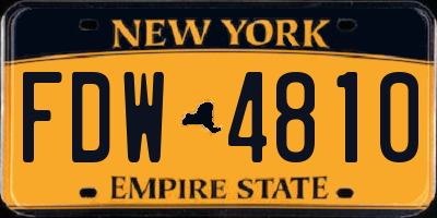NY license plate FDW4810