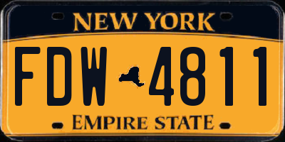 NY license plate FDW4811