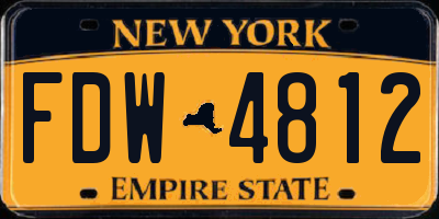 NY license plate FDW4812