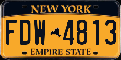 NY license plate FDW4813