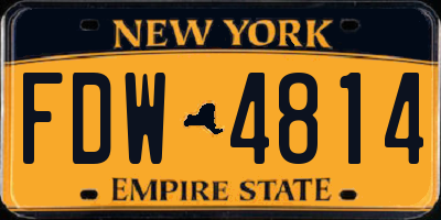NY license plate FDW4814