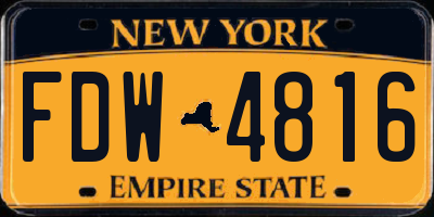 NY license plate FDW4816