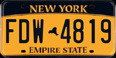 NY license plate FDW4819
