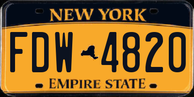 NY license plate FDW4820