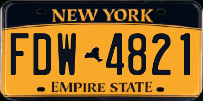 NY license plate FDW4821
