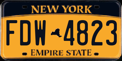 NY license plate FDW4823