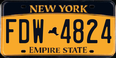 NY license plate FDW4824