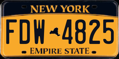 NY license plate FDW4825