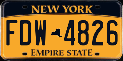 NY license plate FDW4826
