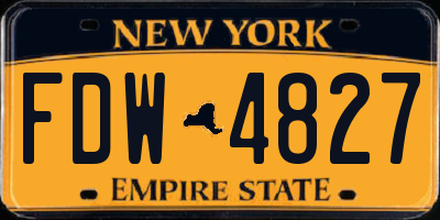 NY license plate FDW4827