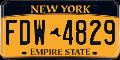 NY license plate FDW4829