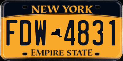 NY license plate FDW4831
