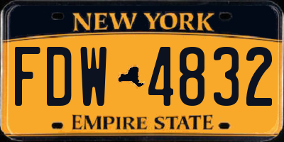 NY license plate FDW4832