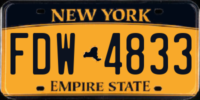 NY license plate FDW4833
