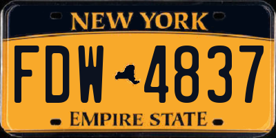 NY license plate FDW4837